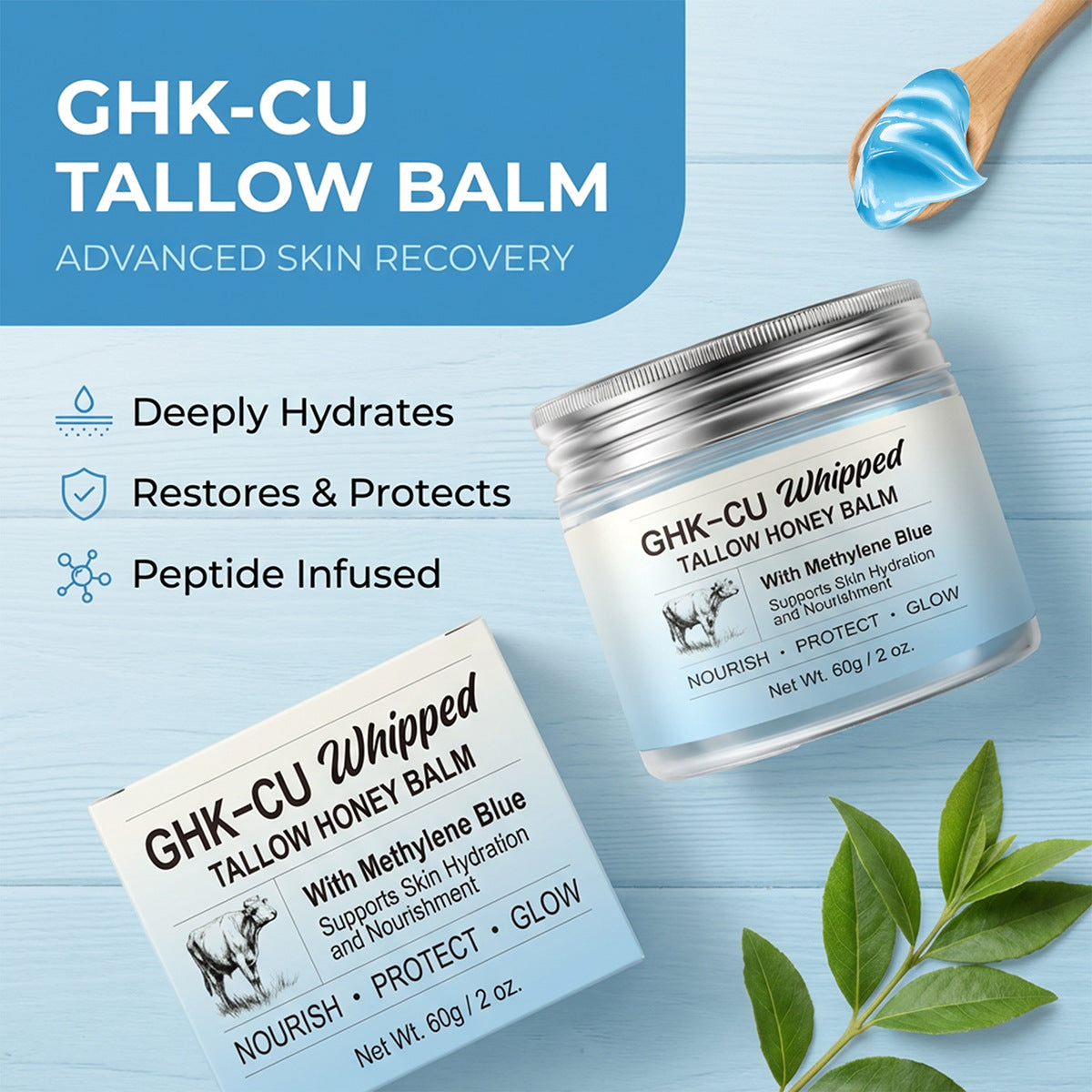 GHK-CU Whipped Tallow Honey Balm Moisturizing Cream