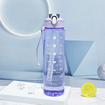 Sports Water Bottle with Straw and Handle