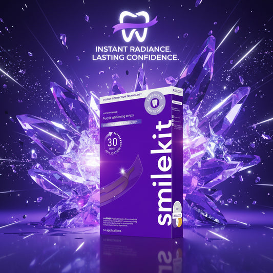 V34 Purple Teeth Whitening Strips, Brightening and Removing Yellow Stains