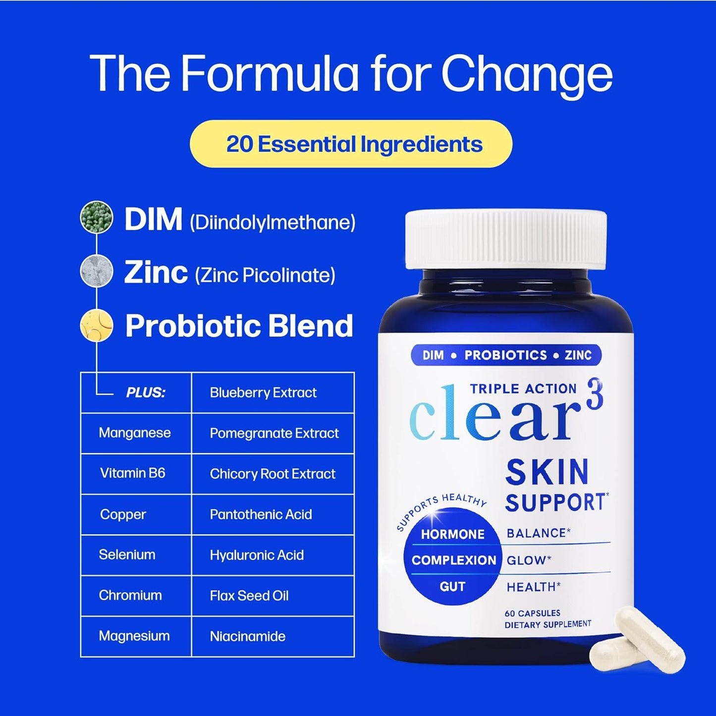 Zinc DIM Probiotic Skin Balance Capsules