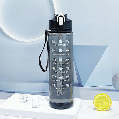Sports Water Bottle with Straw and Handle