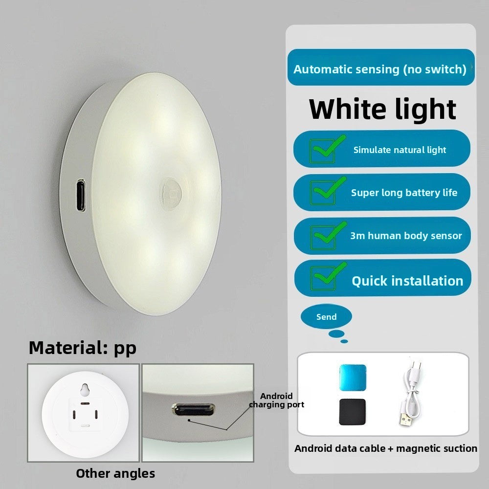 Human Body Sensor Lamp Automatically Lights up at Night,Smart Charging Night Light