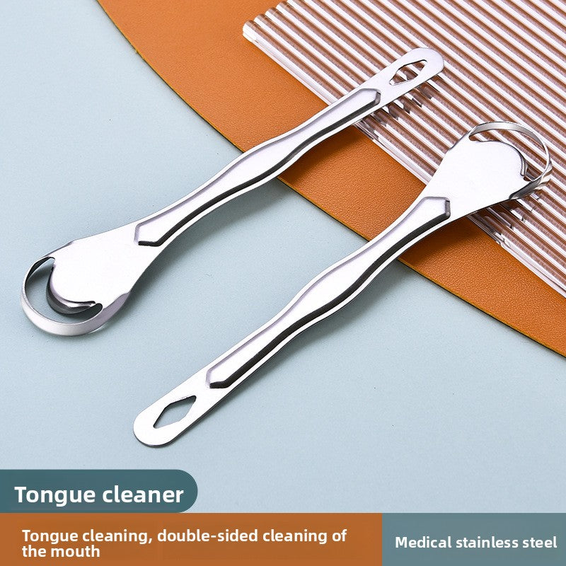 Stainless steel tongue scraper