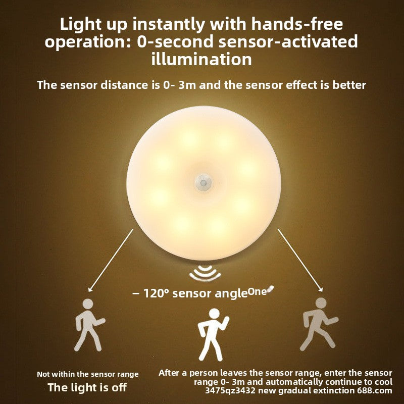 Human Body Sensor Lamp Automatically Lights up at Night,Smart Charging Night Light