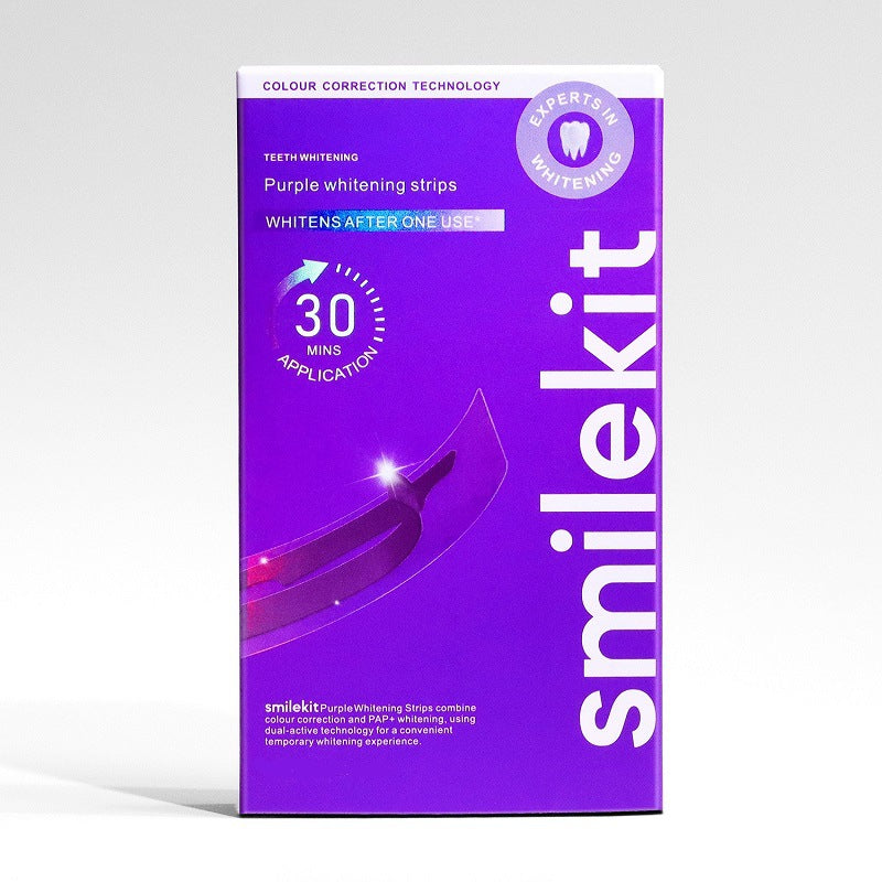 V34 Purple Teeth Whitening Strips, Brightening and Removing Yellow Stains