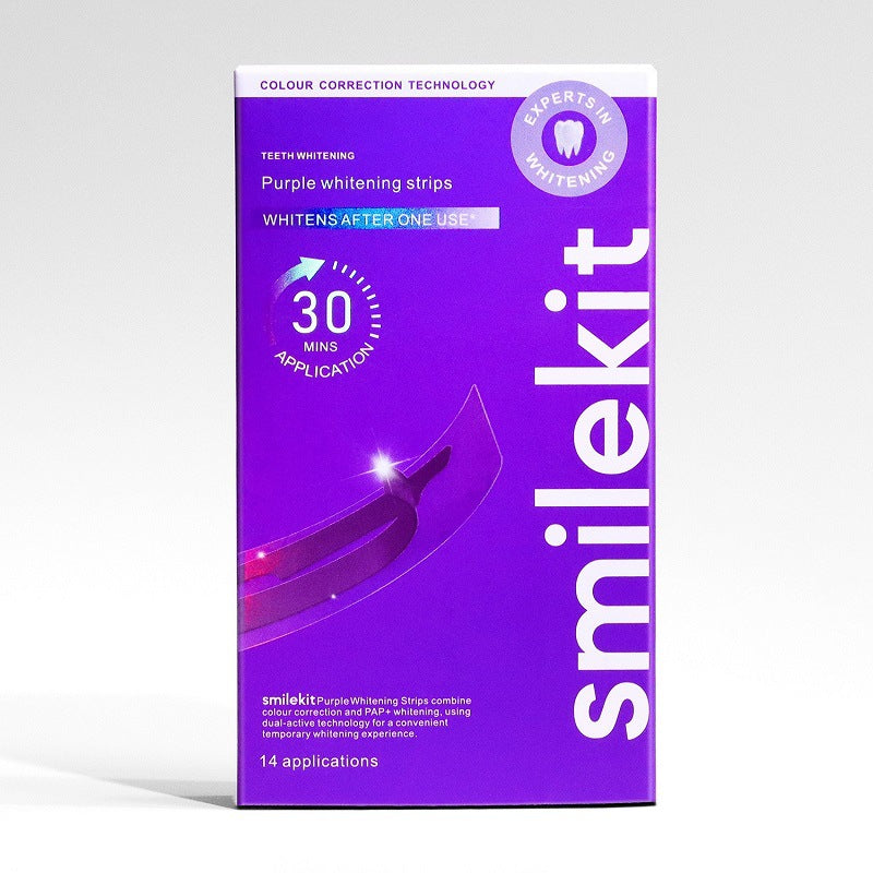 V34 Purple Teeth Whitening Strips, Brightening and Removing Yellow Stains