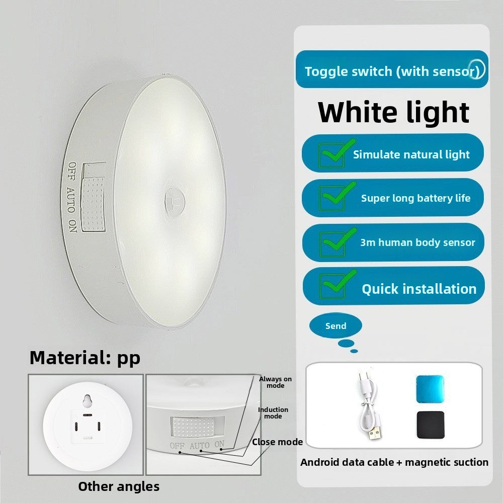 Human Body Sensor Lamp Automatically Lights up at Night,Smart Charging Night Light