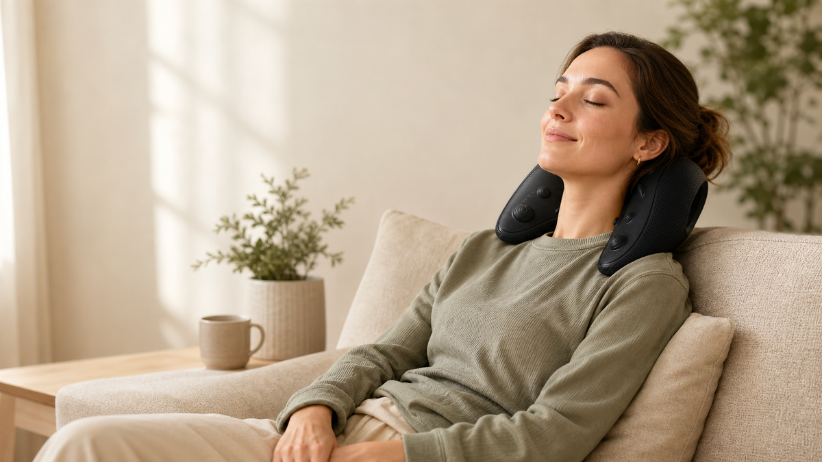 A softly lit, comfortable home interior with thoughtfully styled everyday essentials