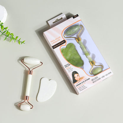 Natural Jade Facial Roller Massage Set