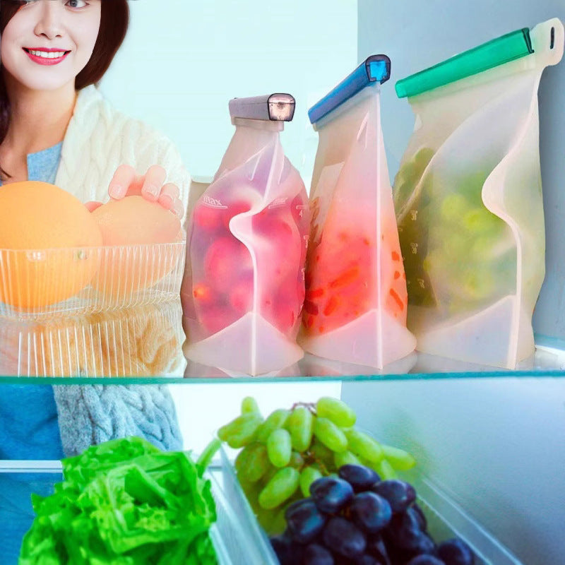 Household Food-Grade Fruit and Vegetable Storage Sealed Bags Silicone Preservation Bags