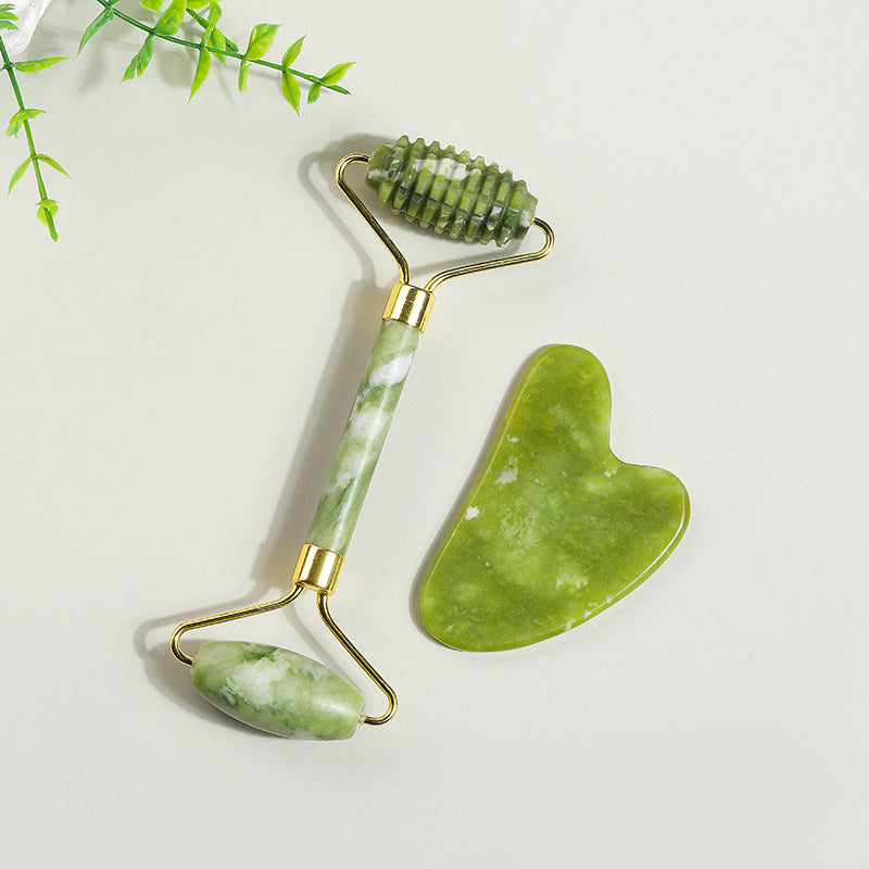 Natural Jade Facial Roller Massage Set