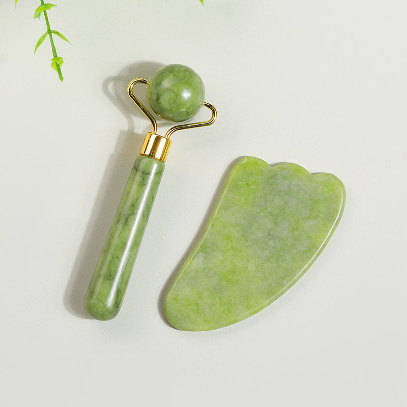 Natural Jade Facial Roller Massage Set