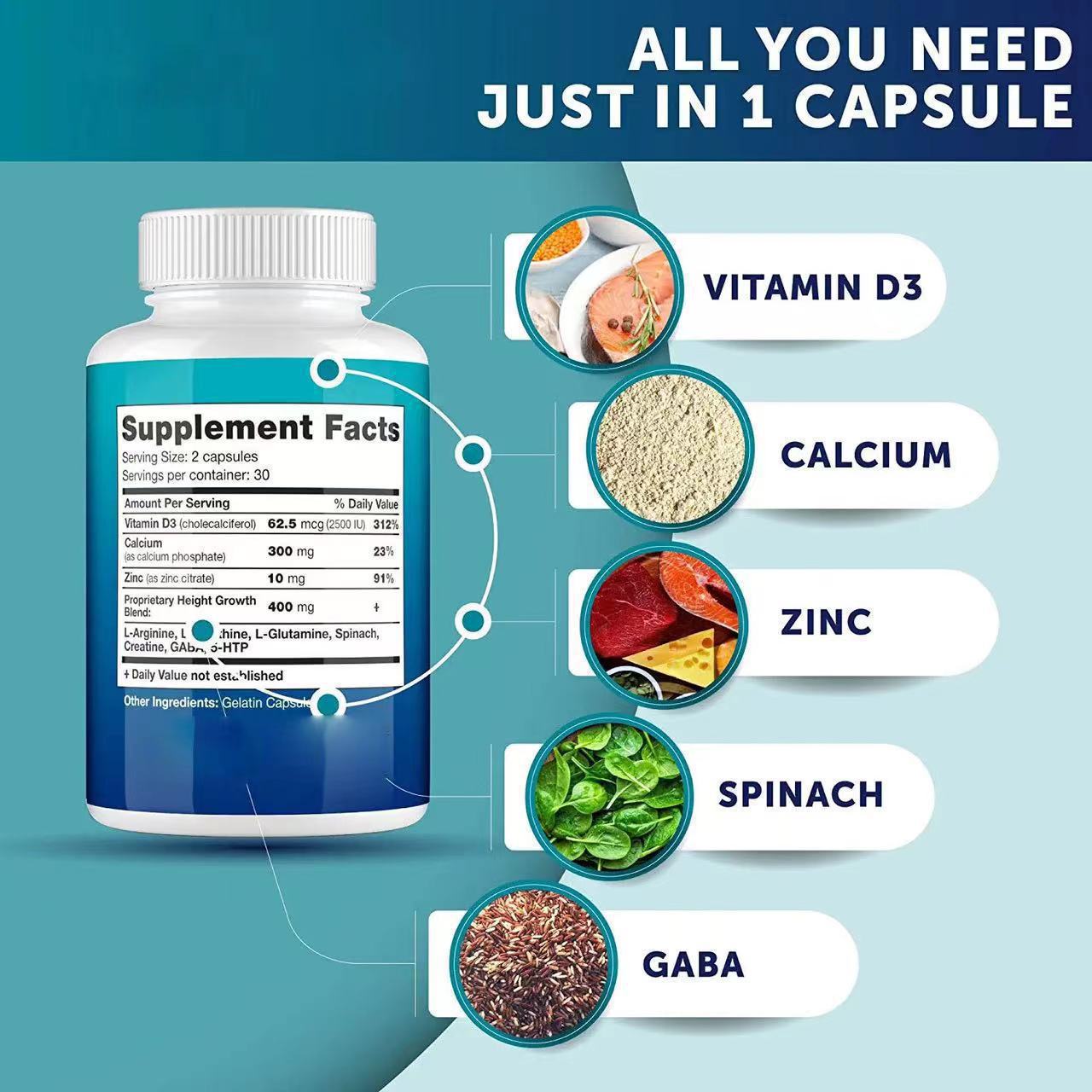Height Growth Capsules 60 Capsules