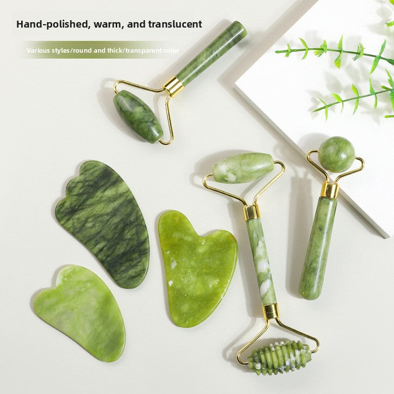 Natural Jade Facial Roller Massage Set