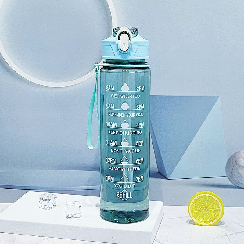 Sports Water Bottle with Straw and Handle